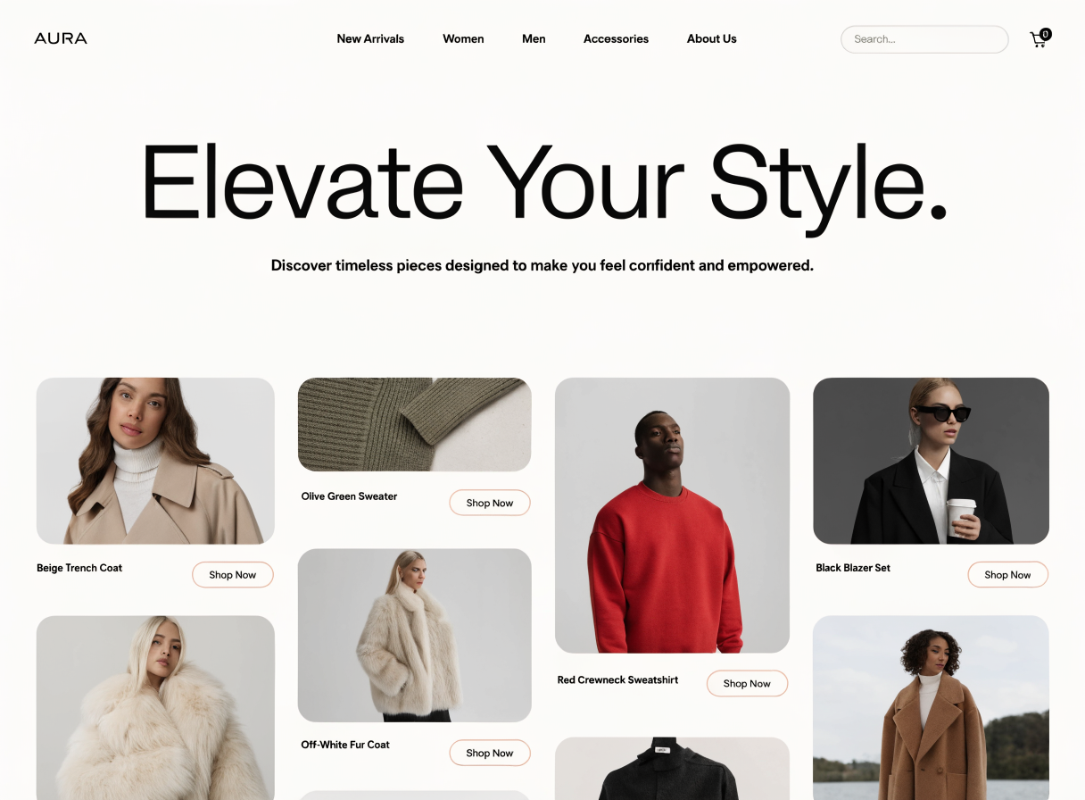 Konceptdesign af en webshop for et modebrand